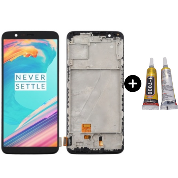 Oneplus 5T Uyumlu Çıtalı HK Lcd Ekran Dokunmatik + B7000 - Image 1