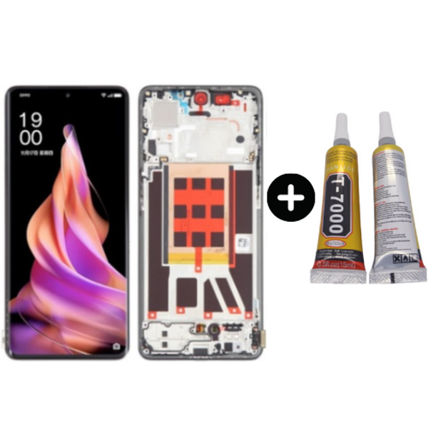 Oppo Reno 9 Pro Uyumlu Çıtalı Servis Lcd Ekran Dokunmatik + B7000 - Image 1