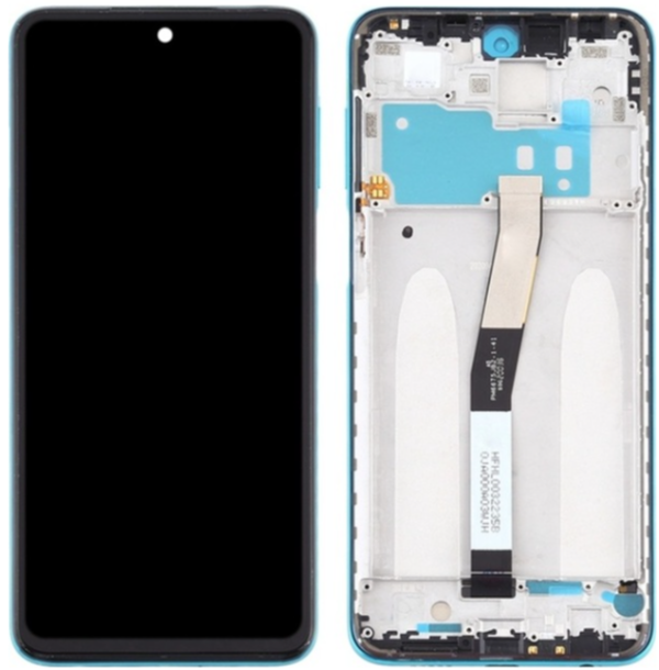 Xiaomi Redmi Note 9 Pro Uyumlu Çıtalı HK Lcd Ekran Dokunmatik Mavi  - Image 1