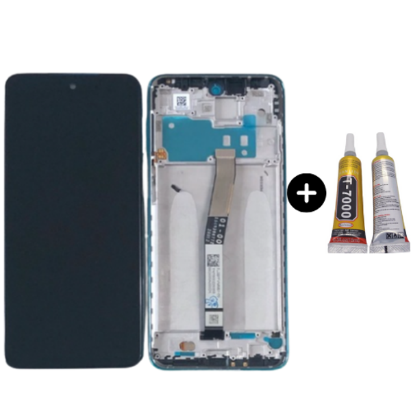 Redmi Note 9S Uyumlu HK Çıtalı Lcd Ekran Dokunmatik Yeşil + B7000 - Image 1