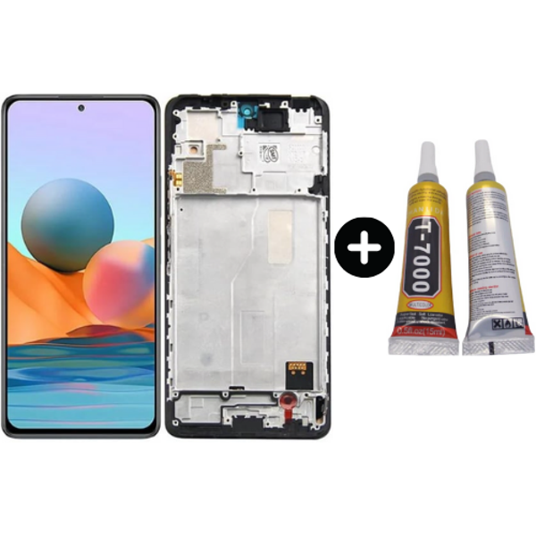 Xiaomi Redmi Note 10 Pro Uyumlu Çıtalı HK Lcd Ekran Dokunmatik + B7000 - Image 1