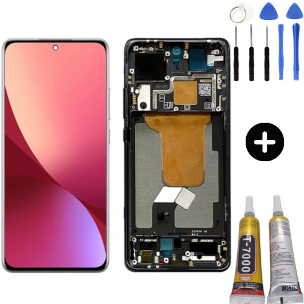 Xiaomi Mi 12 Uyumlu Çıtalı Lcd Ekran Dokunmatik Siyah + Montaj Seti - Image 1