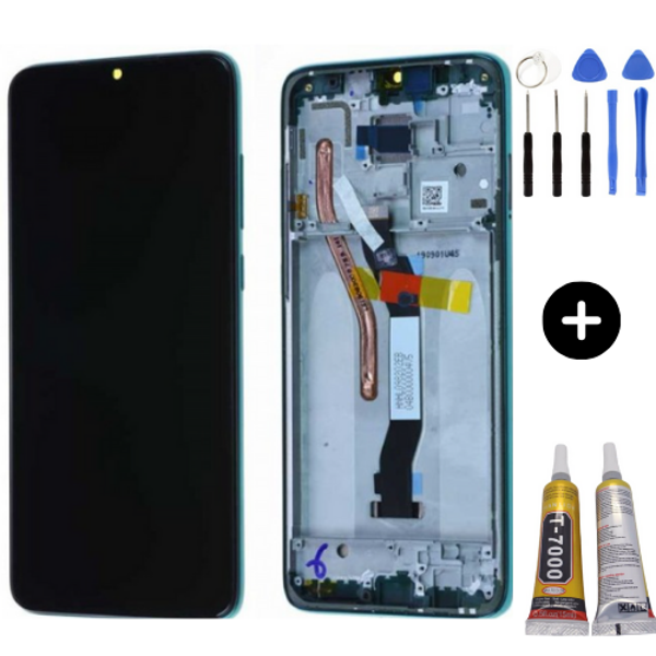 Redmi Note 8 Pro Uyumlu A Kalite Çıtalı Lcd Ekran Dokunmatik Yeşil + Montaj Seti - Image 1