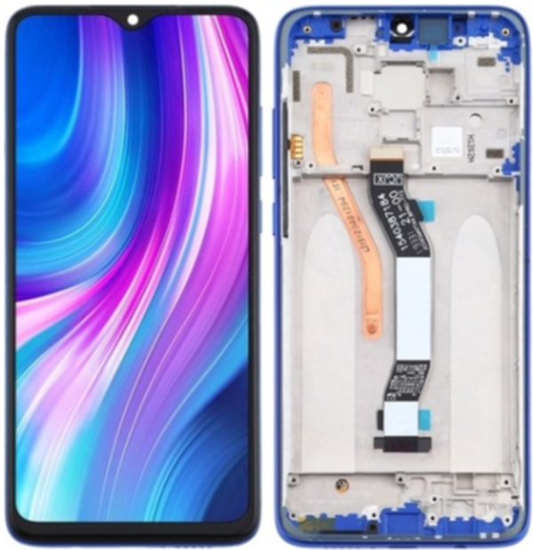 Xiaomi Redmi Note 8 Pro Uyumlu Çıtalı Servis Lcd Ekran Dokunmatik Mavi  - Image 1