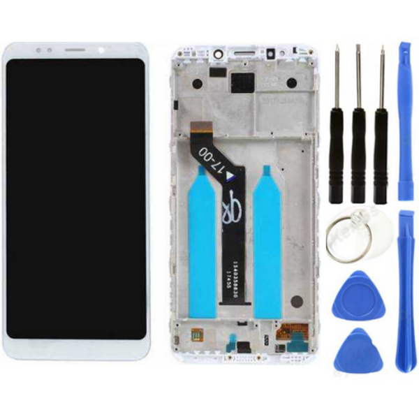 Xiaomi Redmi 5 Plus Uyumlu Çıtalı HK Lcd Ekran Dokunmatik Beyaz + Tamir Seti - Image 1