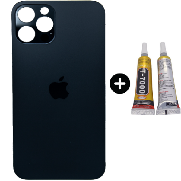  iPhone 12 Pro Uyumlu Arka Pil Batarya Kapak Mavi + B7000 - Image 1