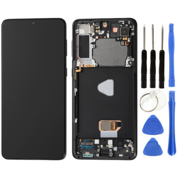TE Samsung S21 Plus 5G G996 Uyumlu Çıtalı A Kalite Lcd Ekran Siyah - Image 1
