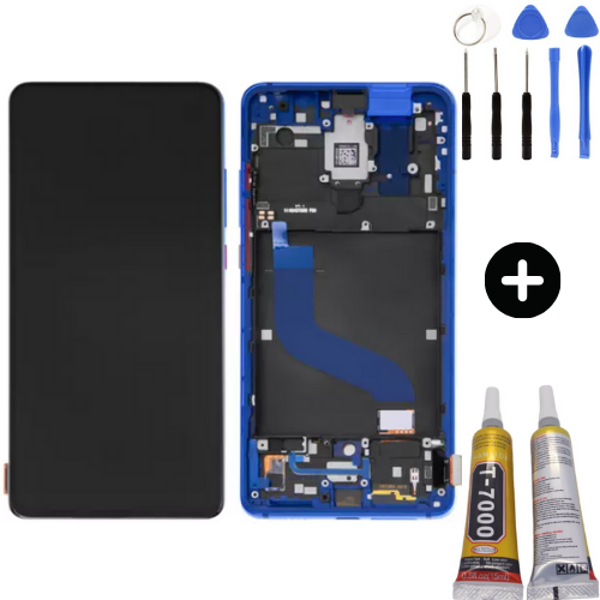 Xiaomi Mi 9T Pro Uyumlu Çıtalı Servis Lcd Ekran Dokunmatik Mavi + Montaj Seti - Image 1