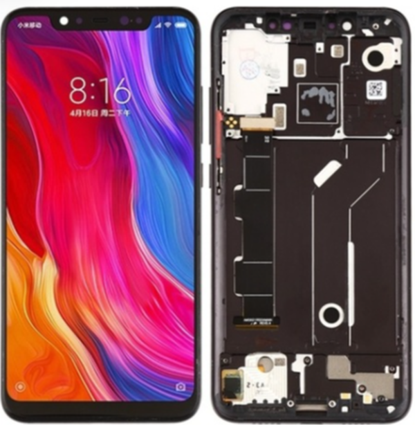 Xiaomi Mi 8 Uyumlu Çıtalı A Kalite Lcd Ekran Dokunmatik Siyah  - Image 1