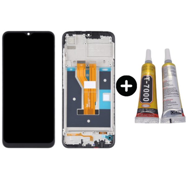 Realme C20 Uyumlu Çıtalı Servis Lcd Ekran Dokunmatik + B7000 - Image 1