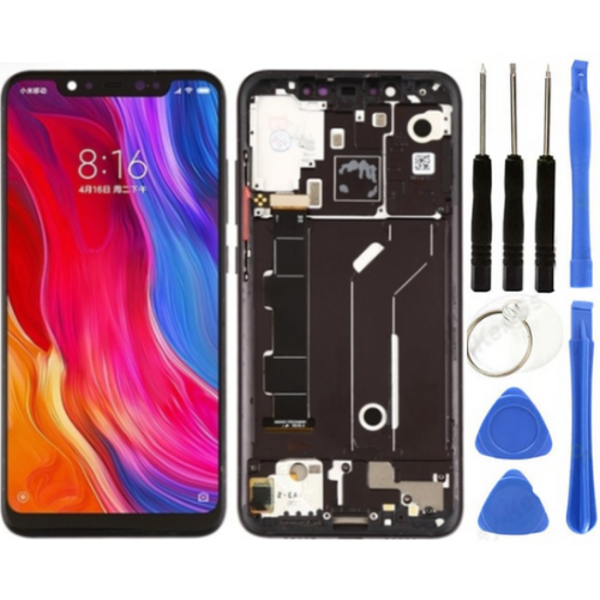 Xiaomi Mi 8 Uyumlu Çıtalı Servis Lcd Ekran Dokunmatik Siyah + Tamir Seti - Image 1