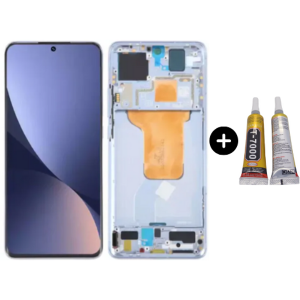 Xiaomi Mi 12 Uyumlu OLED Çıtalı Lcd Ekran Dokunmatik Mavi + B7000 - Image 1