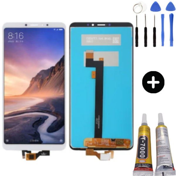 Xiaomi Mi Max 3 Uyumlu OLED Lcd Ekran Dokunmatik Beyaz + Montaj Seti - Image 1