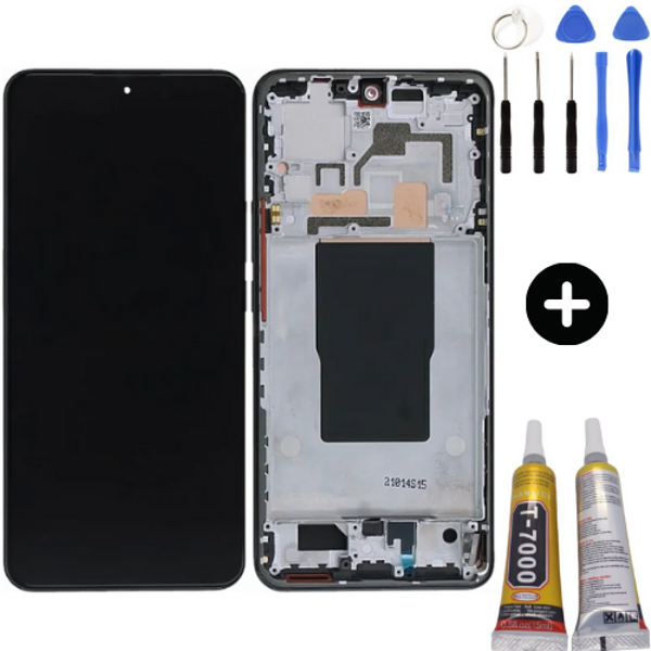 Xiaomi Mi 12T Pro Uyumlu Çıtalı Lcd Ekran Dokunmatik Siyah + Montaj Seti - Image 1
