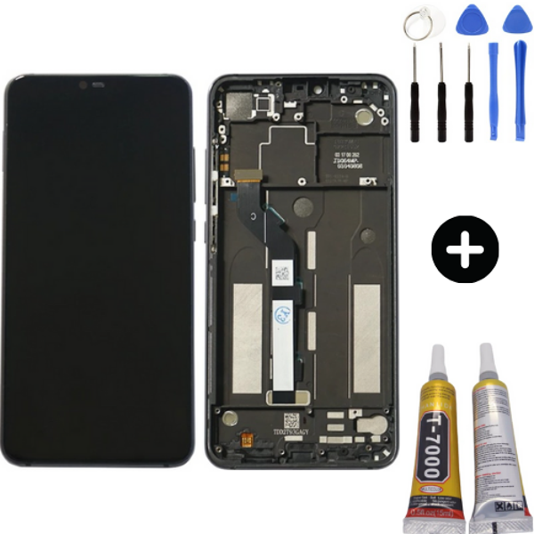 Xiaomi Mi 8 Lite Uyumlu Çıtalı Servis Lcd Ekran Dokunmatik Siyah + Montaj Seti - Image 1