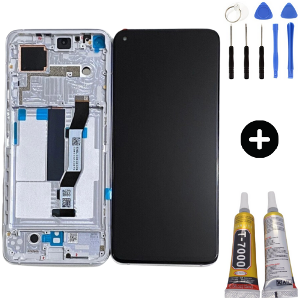 Xiaomi Mi 10T Pro Uyumlu Çıtalı HK Lcd Ekran Dokunmatik Beyaz + Montaj Seti - Image 1