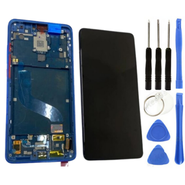 Xiaomi Mi 9T Uyumlu Çıtalı Lcd Ekran Dokunmatik Mavi + Tamir Seti - Image 1