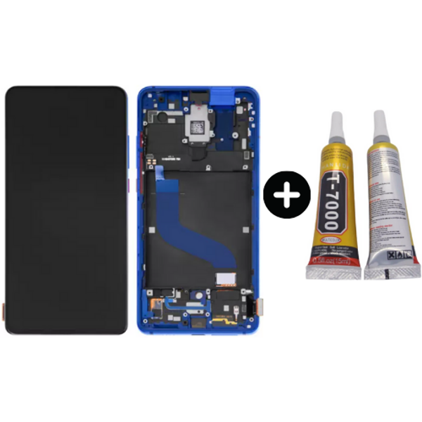 Xiaomi Mi 9T Pro Uyumlu Çıtalı OLED Lcd Ekran Dokunmatik Mavi + B7000 - Image 1