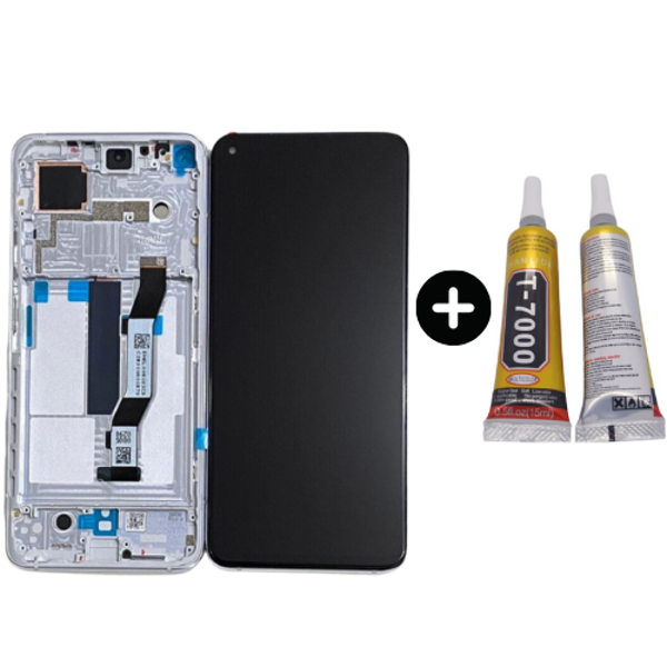 Xiaomi Mi 10T Pro Uyumlu Çıtalı Servis Lcd Ekran Dokunmatik Beyaz + B7000 - Image 1