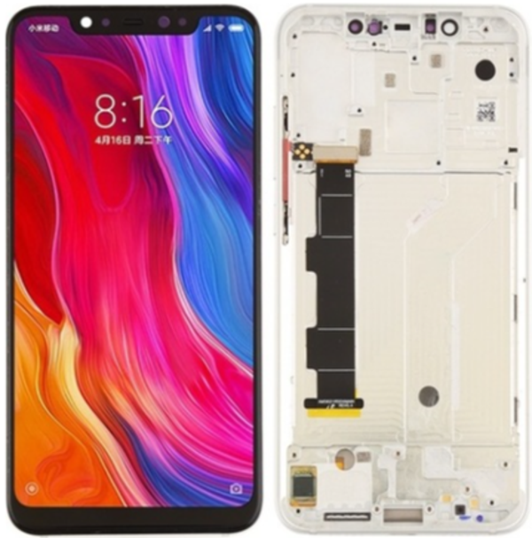 Xiaomi Mi 8 Uyumlu Çıtalı Lcd Ekran Dokunmatik Beyaz  - Image 1