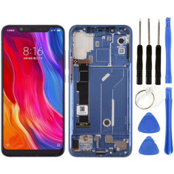Xiaomi Mi 8 Uyumlu Çıtalı OLED Lcd Ekran Dokunmatik Mavi + Tamir Seti - Image 1