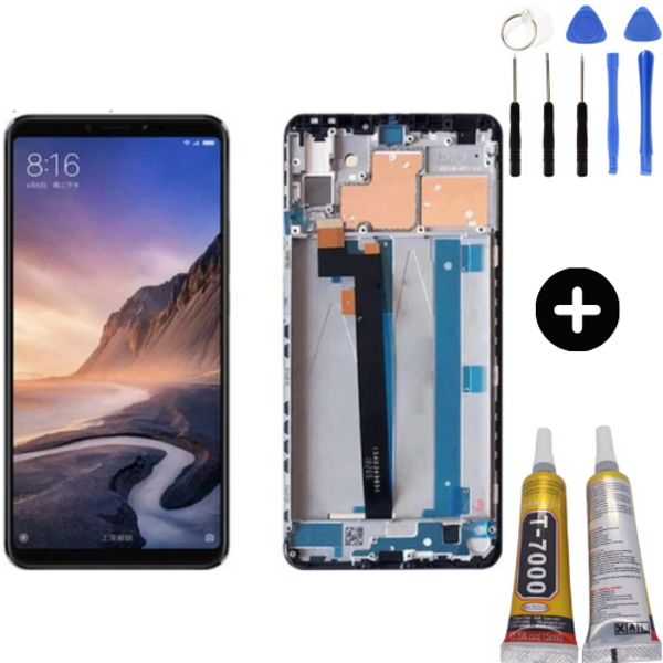Xiaomi Mi Max 3 Uyumlu Çıtalı OLED Lcd Ekran Dokunmatik Siyah + Montaj Seti - Image 1