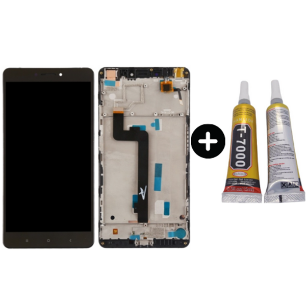 Xiaomi Mi Max Uyumlu Çıtalı A Kalite Lcd Ekran Dokunmatik Siyah + B7000 - Image 1