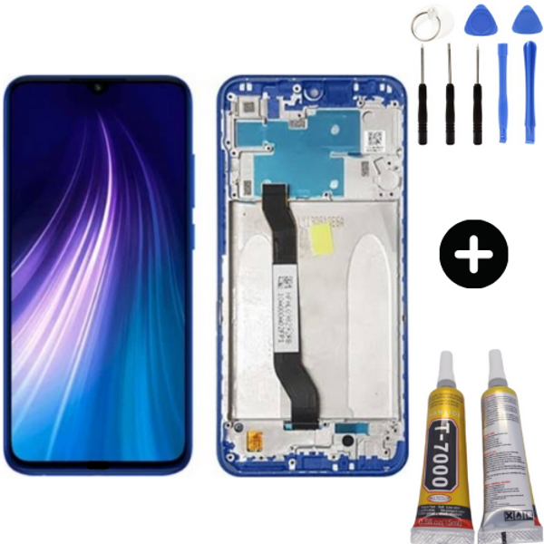 Xiaomi Redmi Note 8 Uyumlu Çıtalı OLED Lcd Ekran Dokunmatik Mavi + Montaj Seti - Image 1
