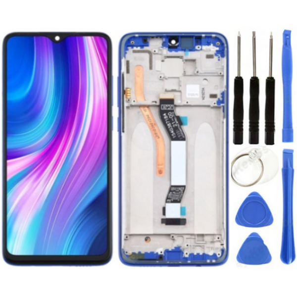 Xiaomi Redmi Note 8 Pro Uyumlu Çıtalı HK Lcd Ekran Dokunmatik Mavi + Tamir Seti - Image 1