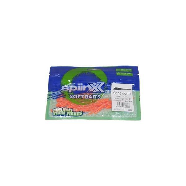 Spiinx Sandworm Silikon 6cm Lrf Silikon Yem UV Orange - Image 1