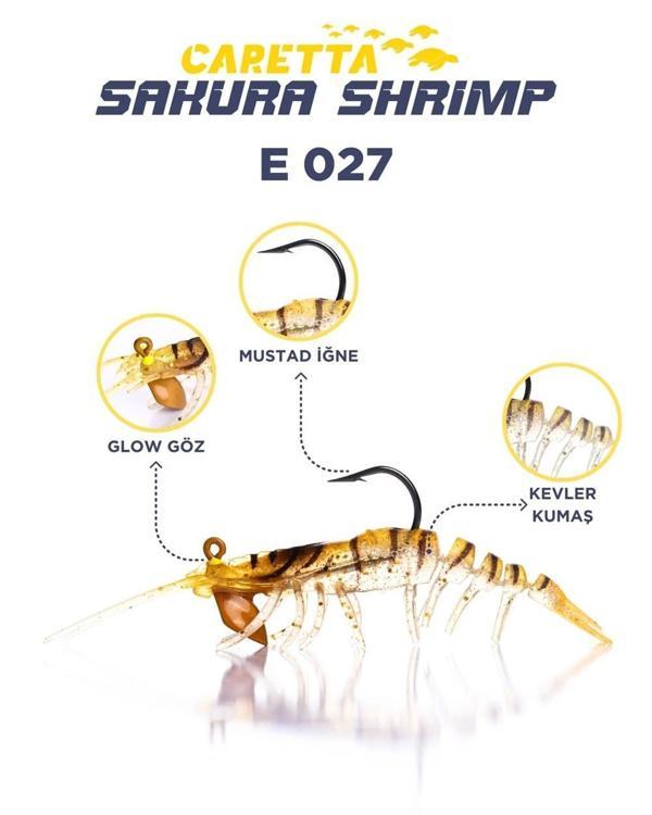 Caretta Sakura Shrimp 6.5gr 76mm Silikon Karides Yem E027 - Image 1