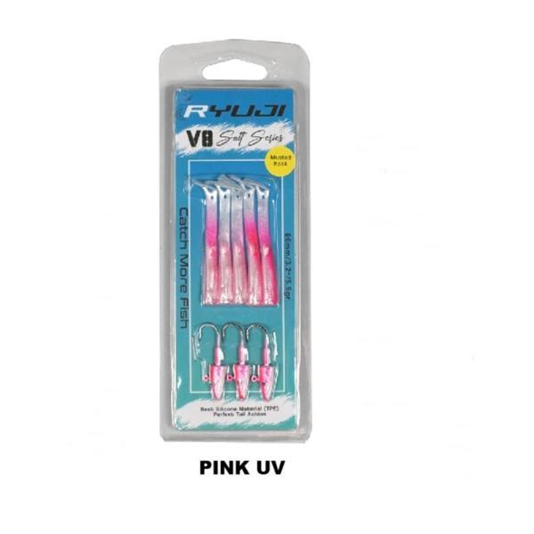 Ryuji V8 10cm 10gr Silikon Yem Pink UV - Image 1