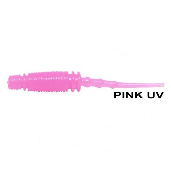 Ryuji Rock Worm 4cm Kokulu Silikon Yem [12 adet] Pink Glow - Image 1