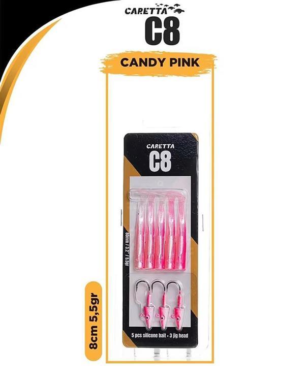 Caretta C8 8cm 5.5gr Silikon Yem Candy Pink - Image 1