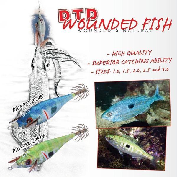 DTD Wounded Fish Egi 3.5 Glow 105 mm 17.5 gr Kalamar Zokası Picarel Green - Image 1