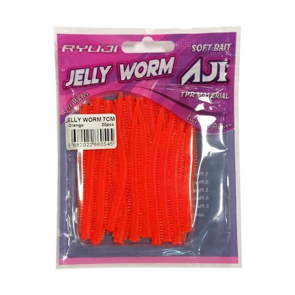 Ryuji Jelly Worm TPR 7,5cm Silikon Yem ORANGE - Image 1