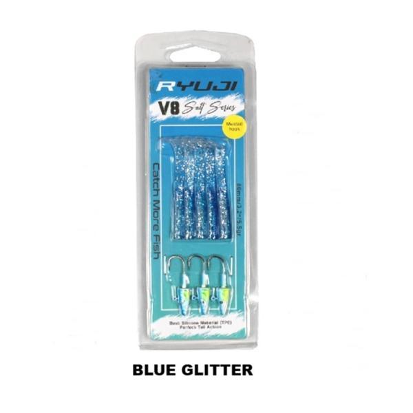 Ryuji V8 10cm 10gr Silikon Yem BLUE GLİTTER - Image 1