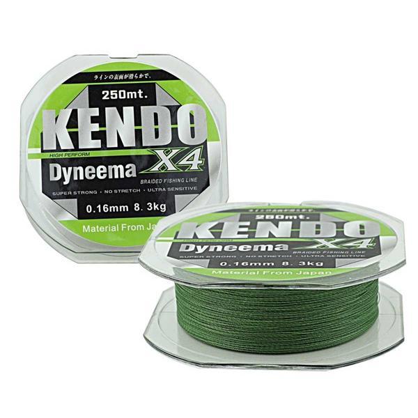 Kendo Dynema Braided High Green 4Örgü Olta Misinası 250Mt High Green-0,16 mm - Image 1