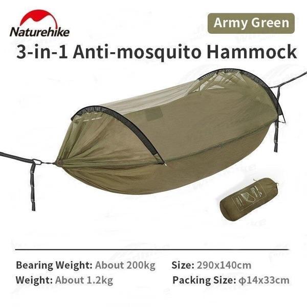 Naturehike DC-C06 Flyingboat-02 3IN1 Cibinlikli Sivrisinek Önleyici Hamak Army Green - Image 1