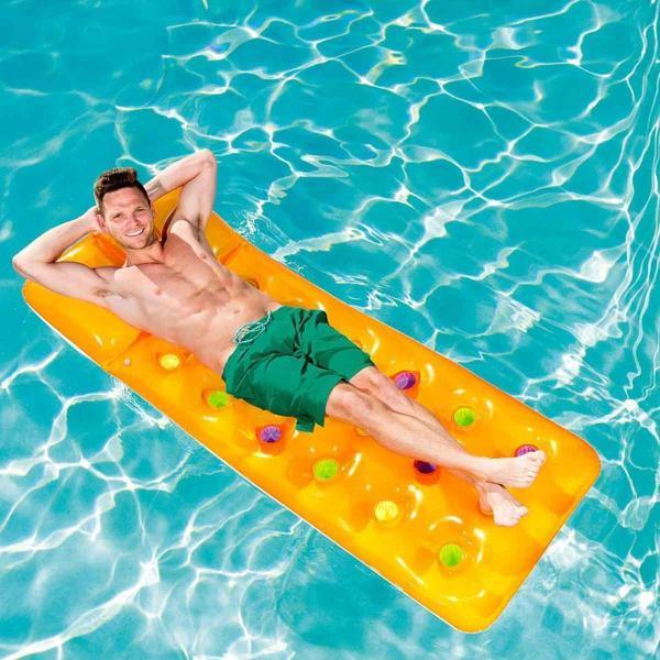 Bestway Bardaklı Şişme Deniz Yatağı 188x71cm TURUNCU - Image 1