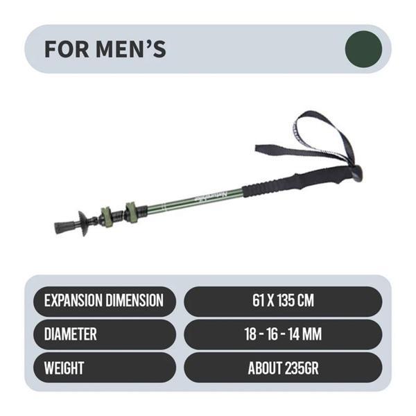 Naturehike ST01 3-Node 6061 AL Teleskopik Trekking Batonu | 62-135 cm | Army Green - Image 1