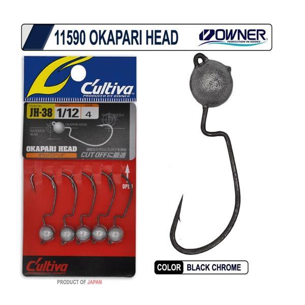 Owner Cultiva 11590 Okappari Head Lrf Jighead Black Chrome-2,4 GR - Image 1