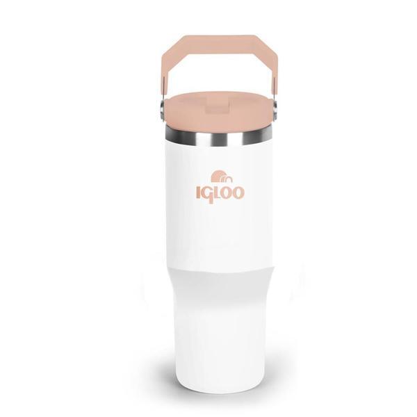 İgloo Powder Termos 900 ML Pipetli Termos Bardak Beyaz/Somon - Image 1