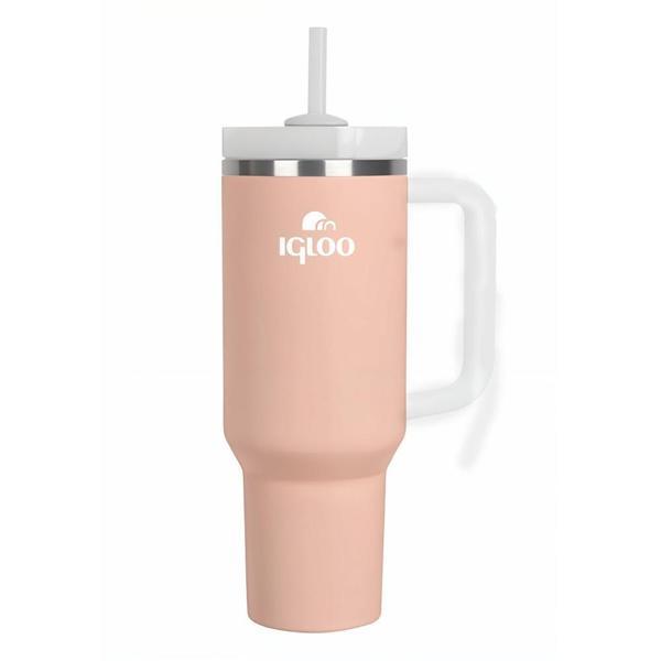 İgloo Stadler Thermo-Mug 1.2 Litre Pipetli Termos Bardak Somon/Beyaz - Image 1