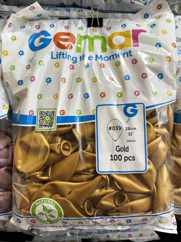Gemar Parti Doğum Günü Organizasyon Balon - 28 Cm. - Ivory - Altın - 100 Adet  - Image 1