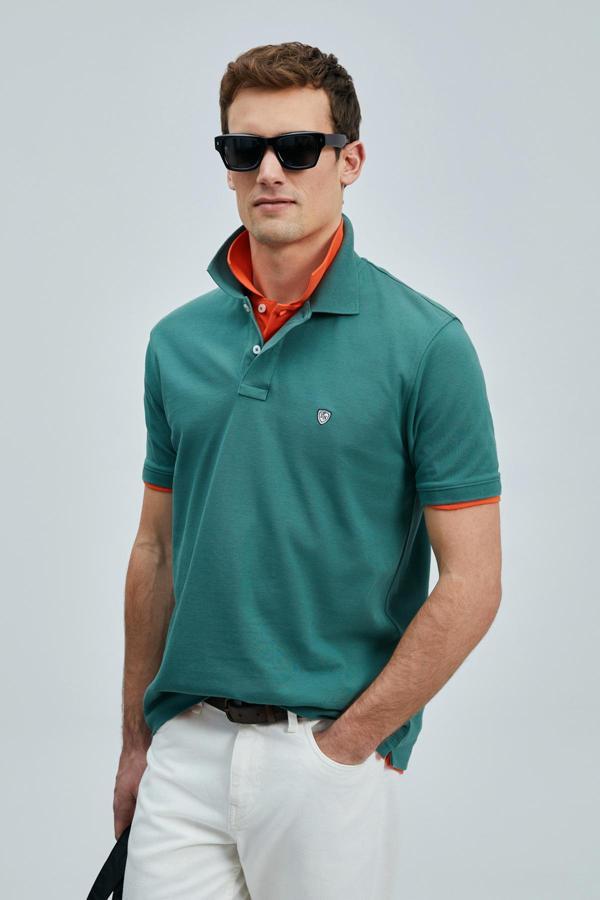 Lufian Erkek Laon Smart Polo T-Shirt 111040206 Ördek Yeşili - Image 1