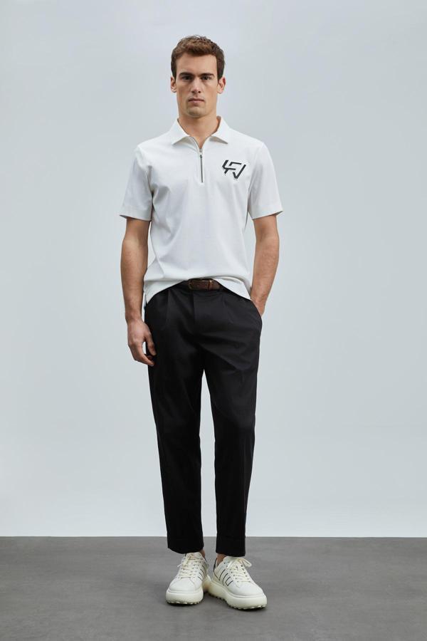 Lufian Erkek Slash Smart Polo T-Shirt 111040224 Kırık Beyaz - Image 1