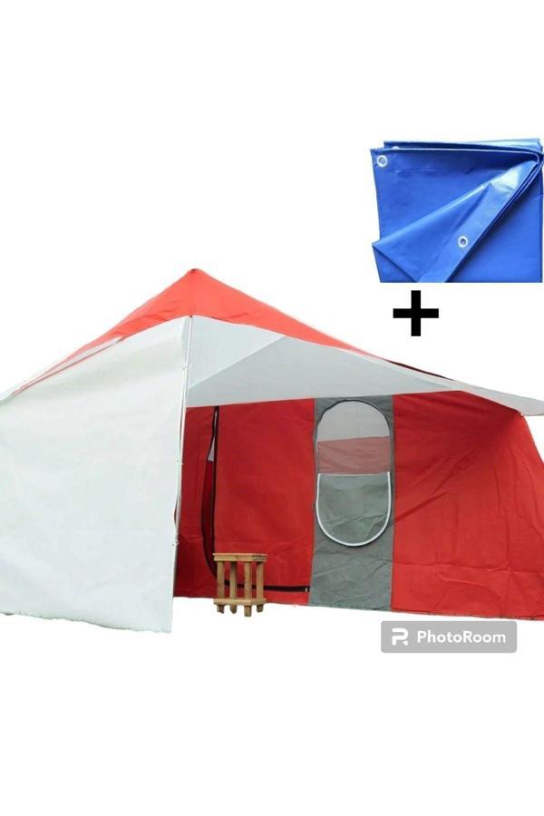 Zeycamping 3 Oda Mutfak Orman Bahçe Barınak Dağcı Kamp 8 Kişilik Çadır Ve Koruma Brandası - Image 1