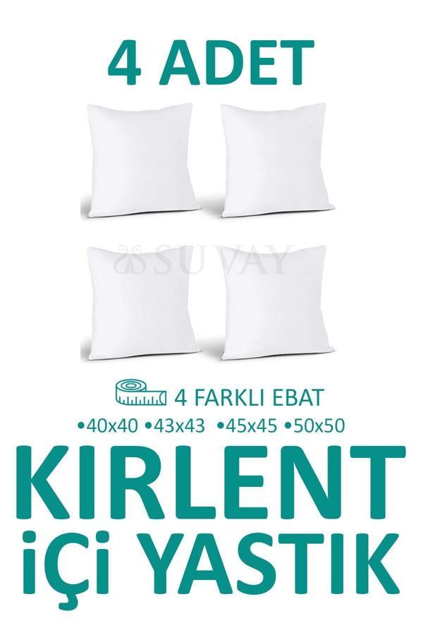 Suvay Kırlent Içi Yastık 4'Lü Silikon Elyaf Dolgulu Kırlent Iç Yastığı (4 Farklı Ebat Seçenekli) - Image 1