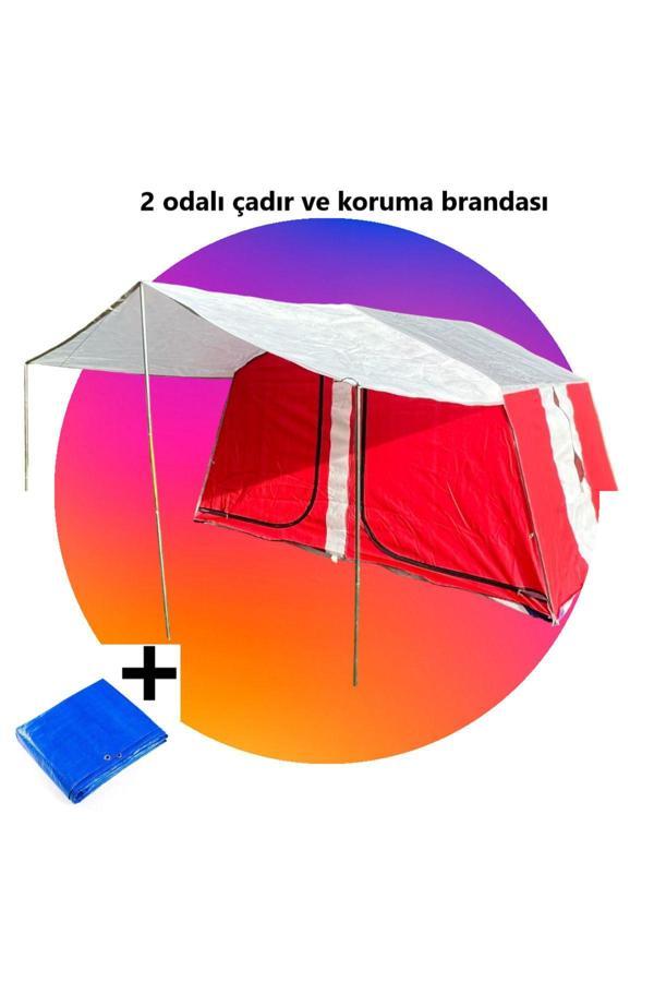 Zeycamping 2 Odalı 7 Kişilik Kamp Orman Barınak Şantiye Dağcı Çadırları - Image 1